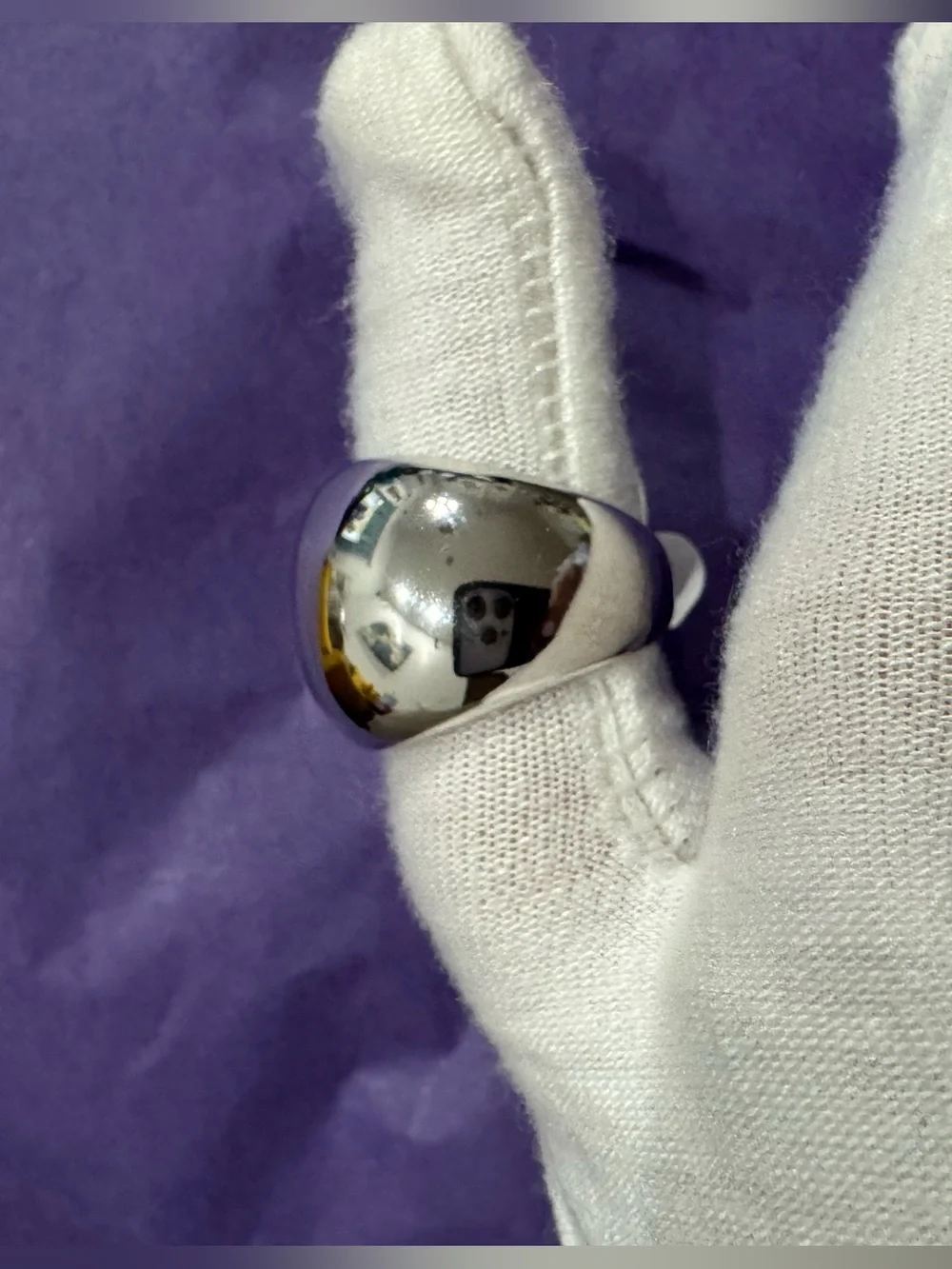 Melinda Maria Polished Silver Dome Ring - 6